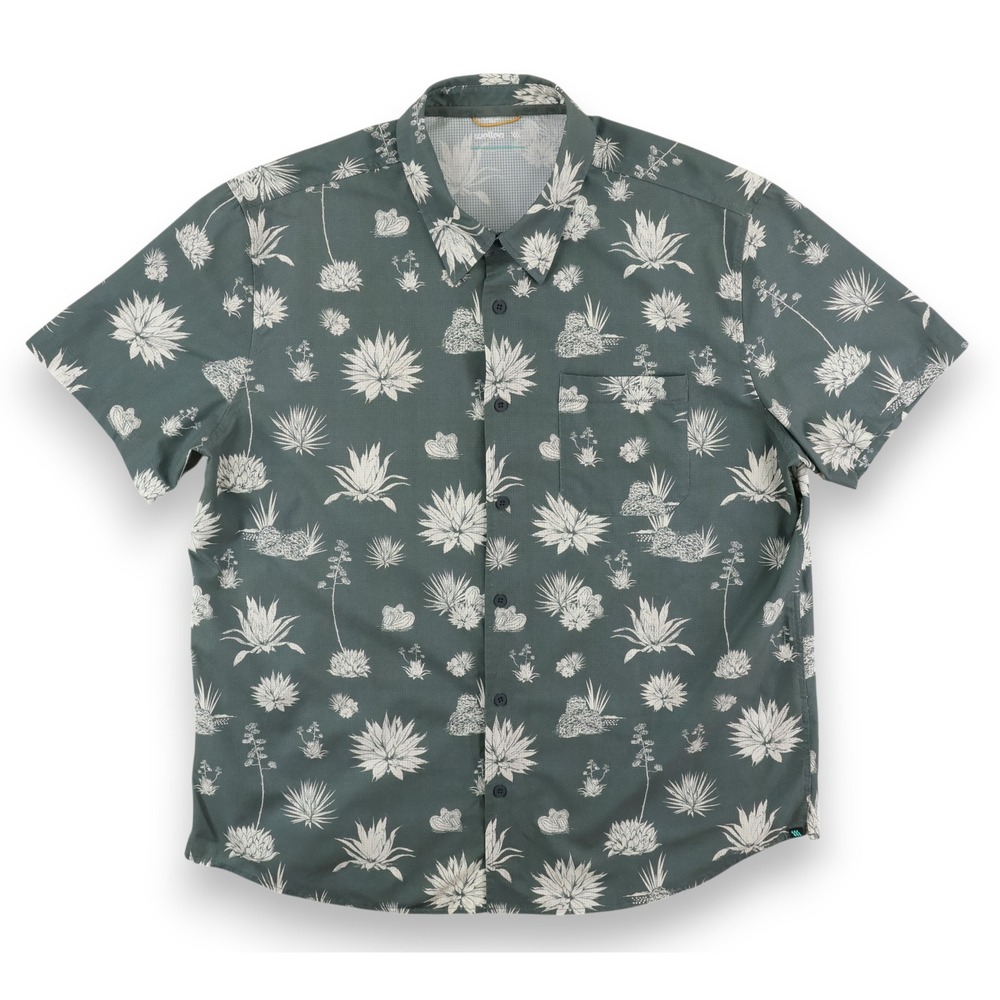 Wellen Airweave Performance Shirt Mens 2XL Green Cactus Print Perforated